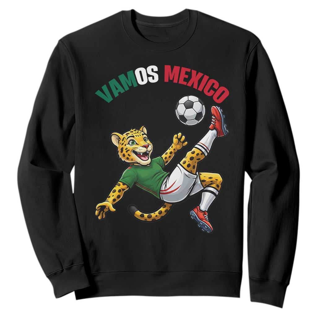 Vamos Mexico Fierce Leopard Soccer 2026 Sweatshirt Mexican Fan Gift TS12 Black Print Your Wear