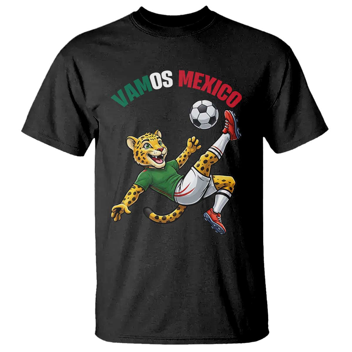 Vamos Mexico Fierce Leopard Soccer 2026 T Shirt Mexican Fan Gift TS12 Black Print Your Wear