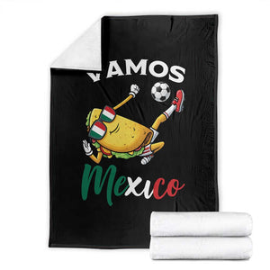 Vamos Mexico Taco Playing Soccer Throw Blanket Mexican Fan Gift TS12 Black Print Your Wear