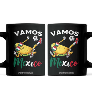 Vamos Mexico Taco Playing Soccer Coffee Mug Mexican Fan Gift TS12 Black Print Your Wear