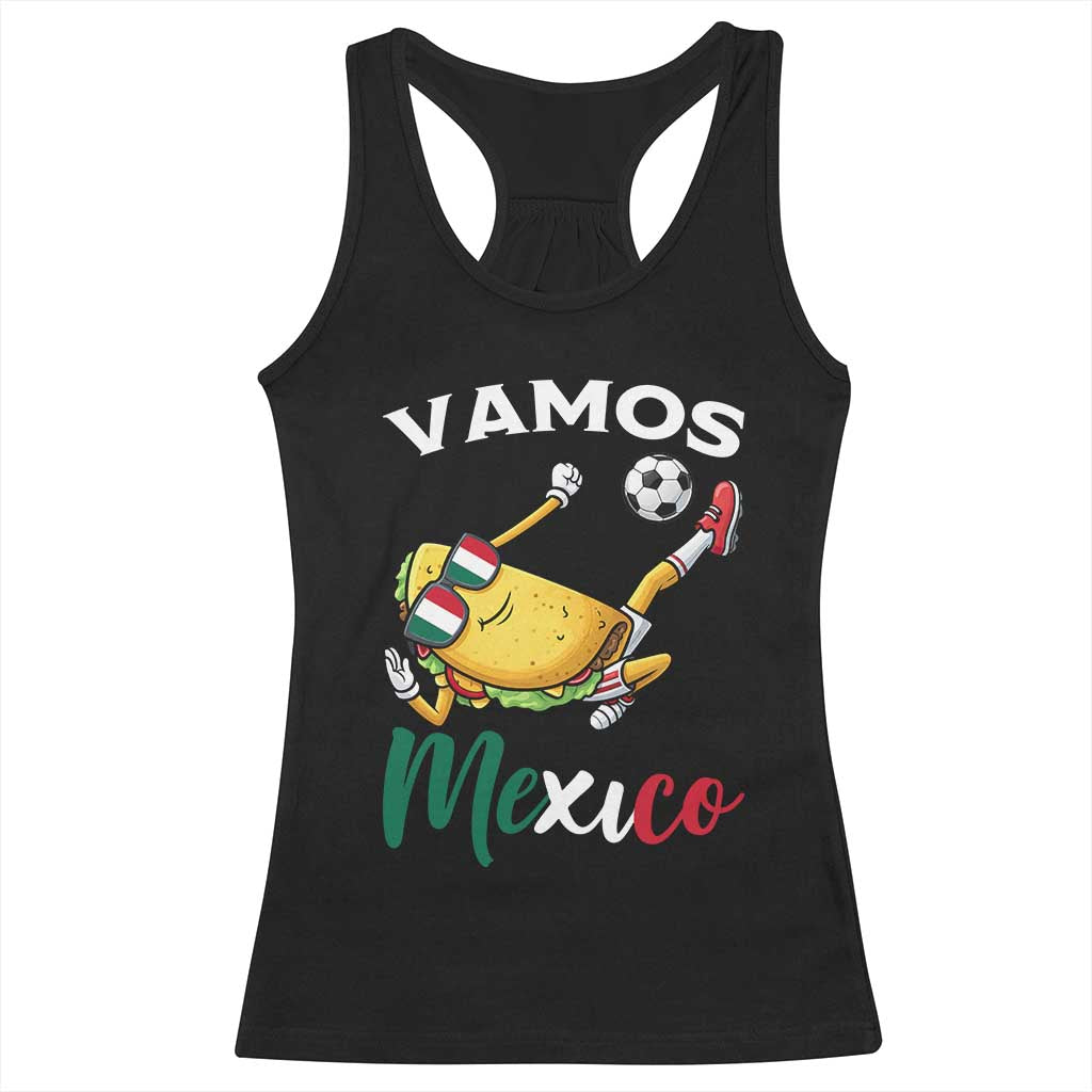 Vamos Mexico Taco Playing Soccer Racerback Tank Top Mexican Fan Gift TS12 Black Print Your Wear