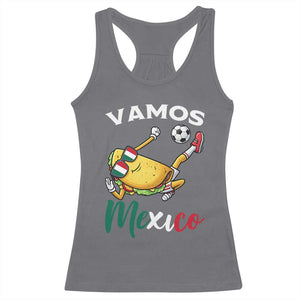 Vamos Mexico Taco Playing Soccer Racerback Tank Top Mexican Fan Gift TS12 Charcoal Print Your Wear