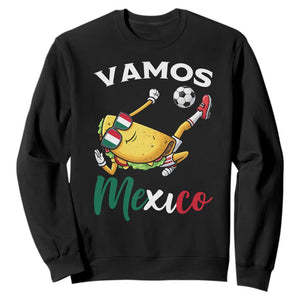 Vamos Mexico Taco Playing Soccer Sweatshirt Mexican Fan Gift TS12 Black Print Your Wear