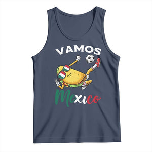 Vamos Mexico Taco Playing Soccer Tank Top Mexican Fan Gift TS12 Navy Print Your Wear