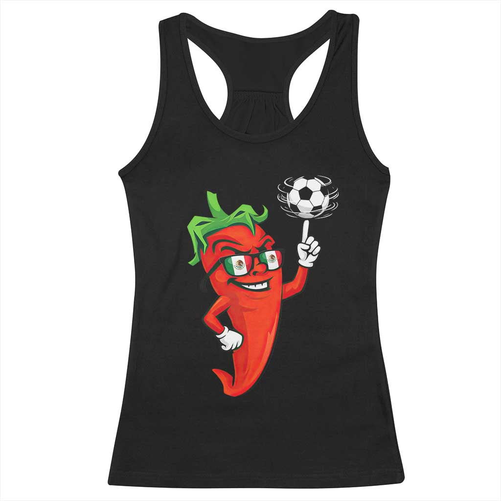 Cool Chili Pepper Soccer Player Racerback Tank Top Mexican Spicy Food Lover TS12 Black Print Your Wear