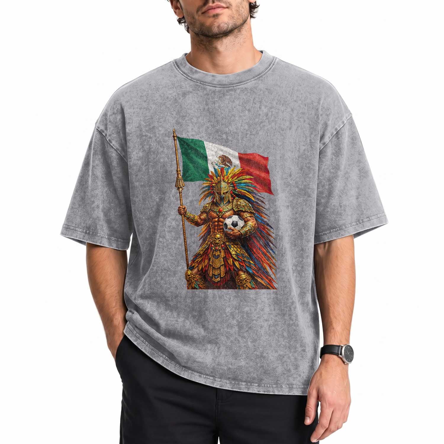Legendary Mexican Soccer Warrior Pride Washed Cotton T-Shirt