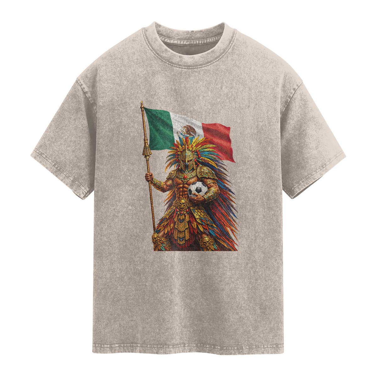 Legendary Mexican Soccer Warrior Pride Washed Cotton T-Shirt
