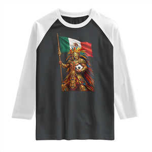 Legendary Mexican Soccer Warrior Pride Raglan Shirt TS12 Black White Print Your Wear