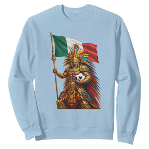 Legendary Mexican Soccer Warrior Pride Sweatshirt TS12 Light Blue Print Your Wear