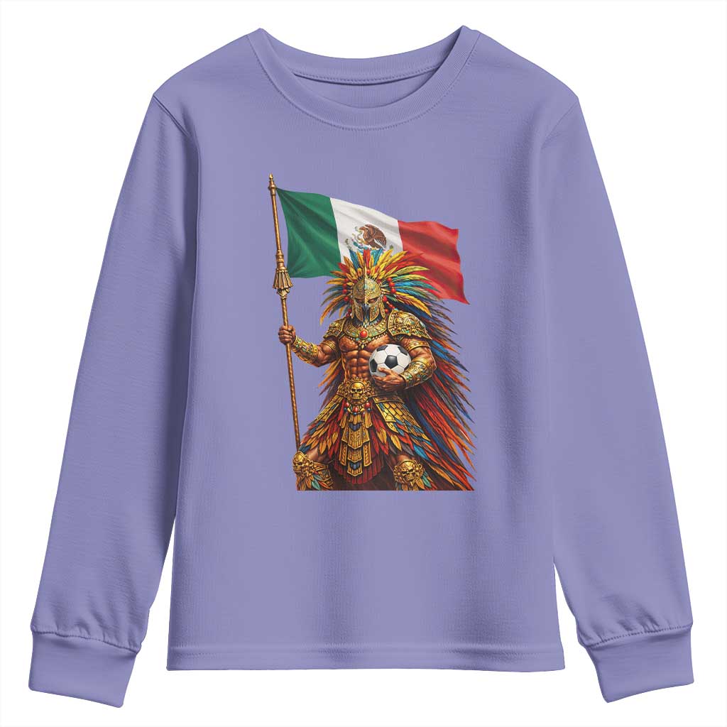 Legendary Mexican Soccer Warrior Pride Youth Sweatshirt TS12 Violet Print Your Wear