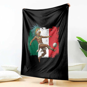 Aztec Warrior Playing Soccer Throw Blanket Mexican Pride Football Fan Gift TS12 Print Your Wear