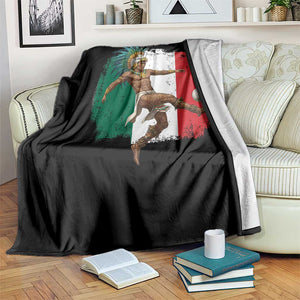 Aztec Warrior Playing Soccer Throw Blanket Mexican Pride Football Fan Gift TS12 Print Your Wear
