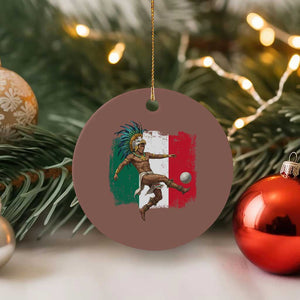 Aztec Warrior Playing Soccer Ceramic Ornament Mexican Pride Football Fan Gift TS12 1pc Mocha Print Your Wear