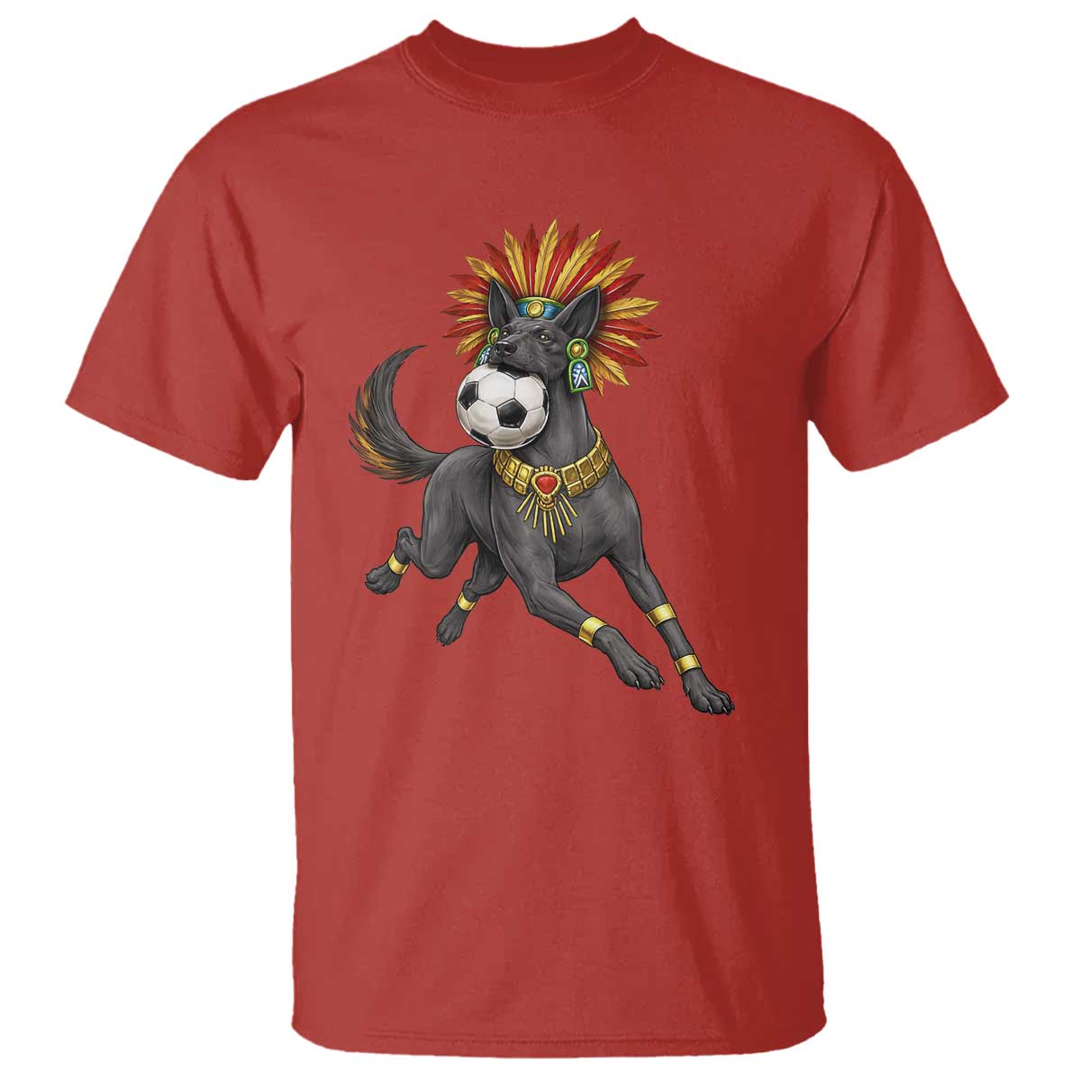 Xolo Dog Soccer Aztec Mexican Fan Gift T Shirt TS12 Red Print Your Wear