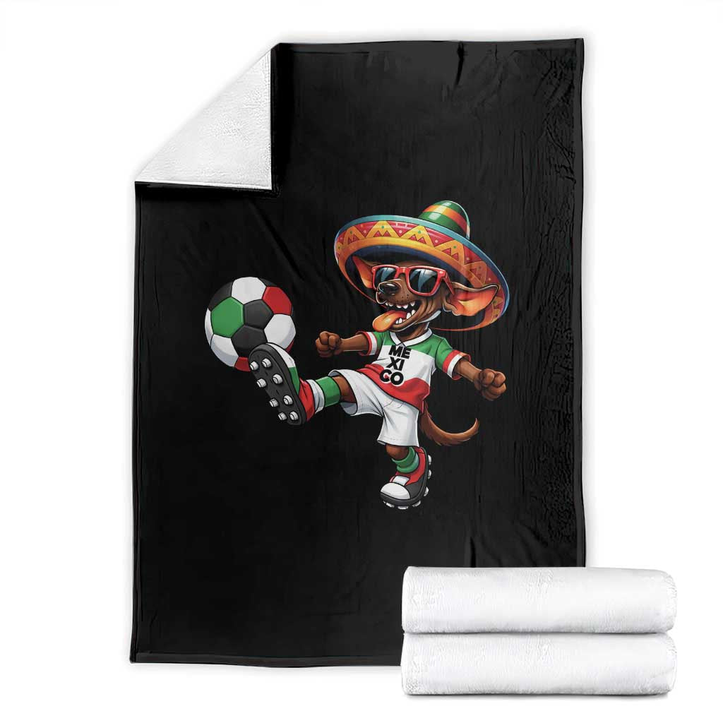 Funny Mexican Xolo Dog Playing Soccer Throw Blanket Football Fan Gift TS12 Black Print Your Wear