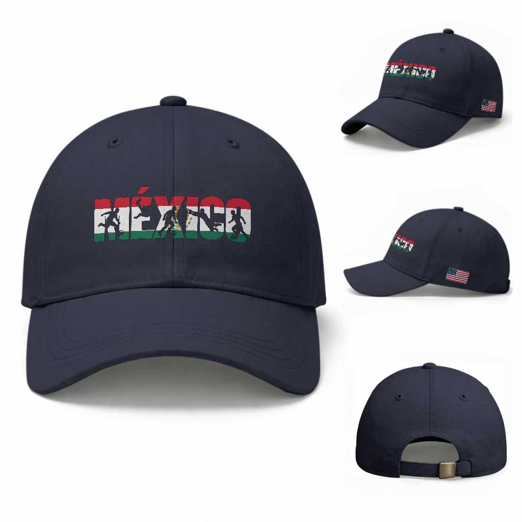 Mexico Soccer Lover Baseball Cap World Football Fan Gift TS12 Baseball Cap Universal Fit Navy Print Your Wear
