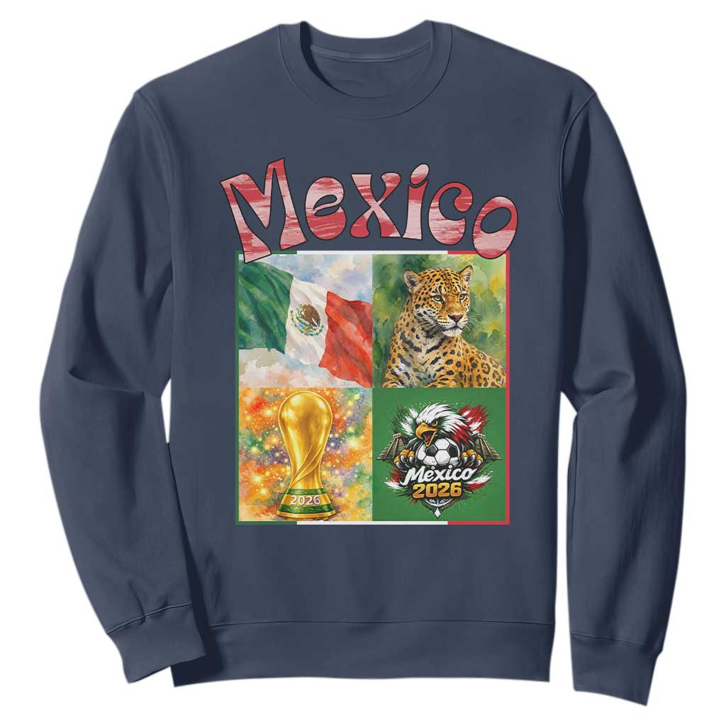 Mexico National Soccer Lover Sweatshirt Patriotic Mexican Fan Gift TS12 Navy Print Your Wear