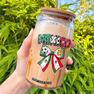 Mexico National Soccer Lover Glass Can Soccer Pride Fan Gift TS12 White Print Your Wear