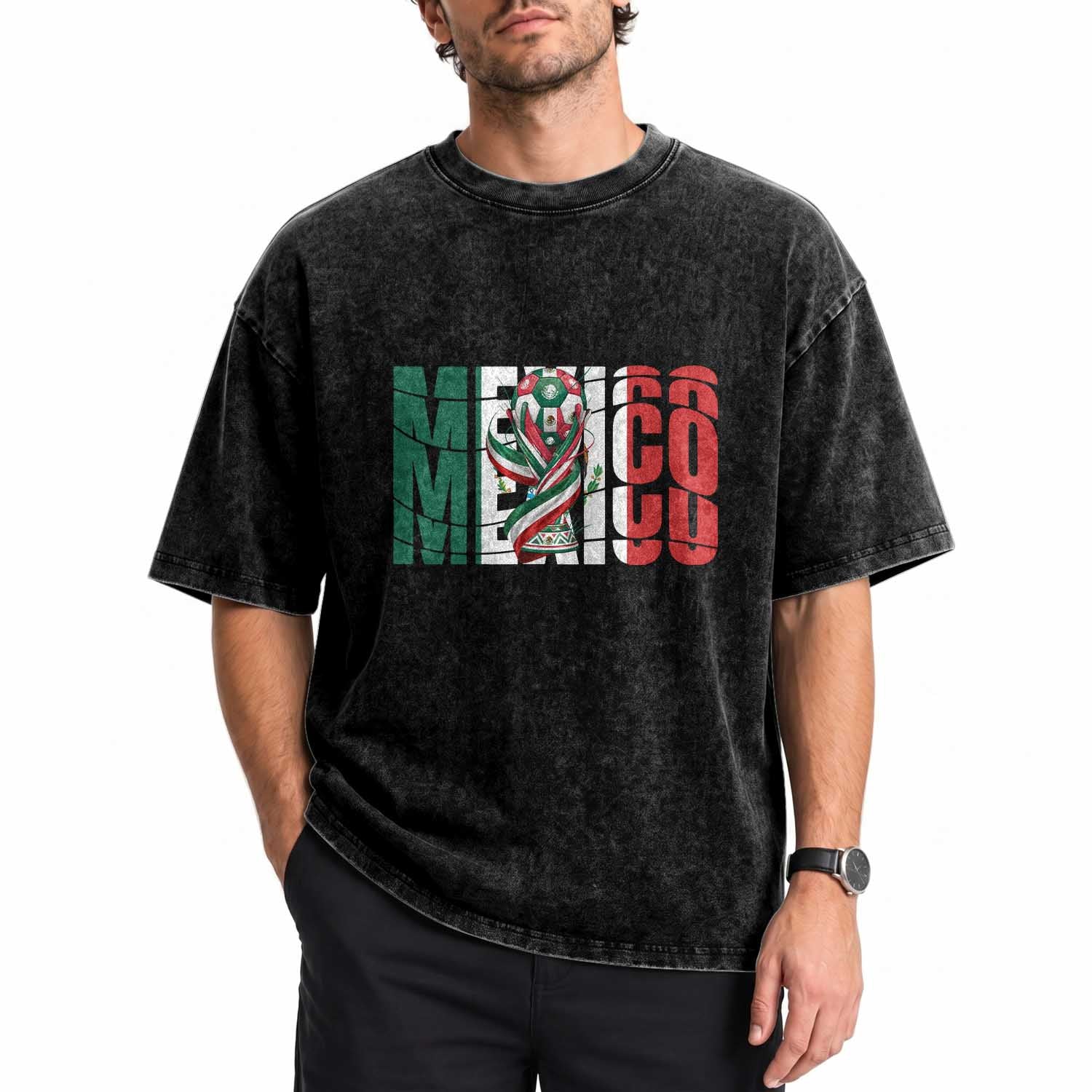 Mexico National Soccer Lover World Washed Cotton T-Shirt Football Fan Gift