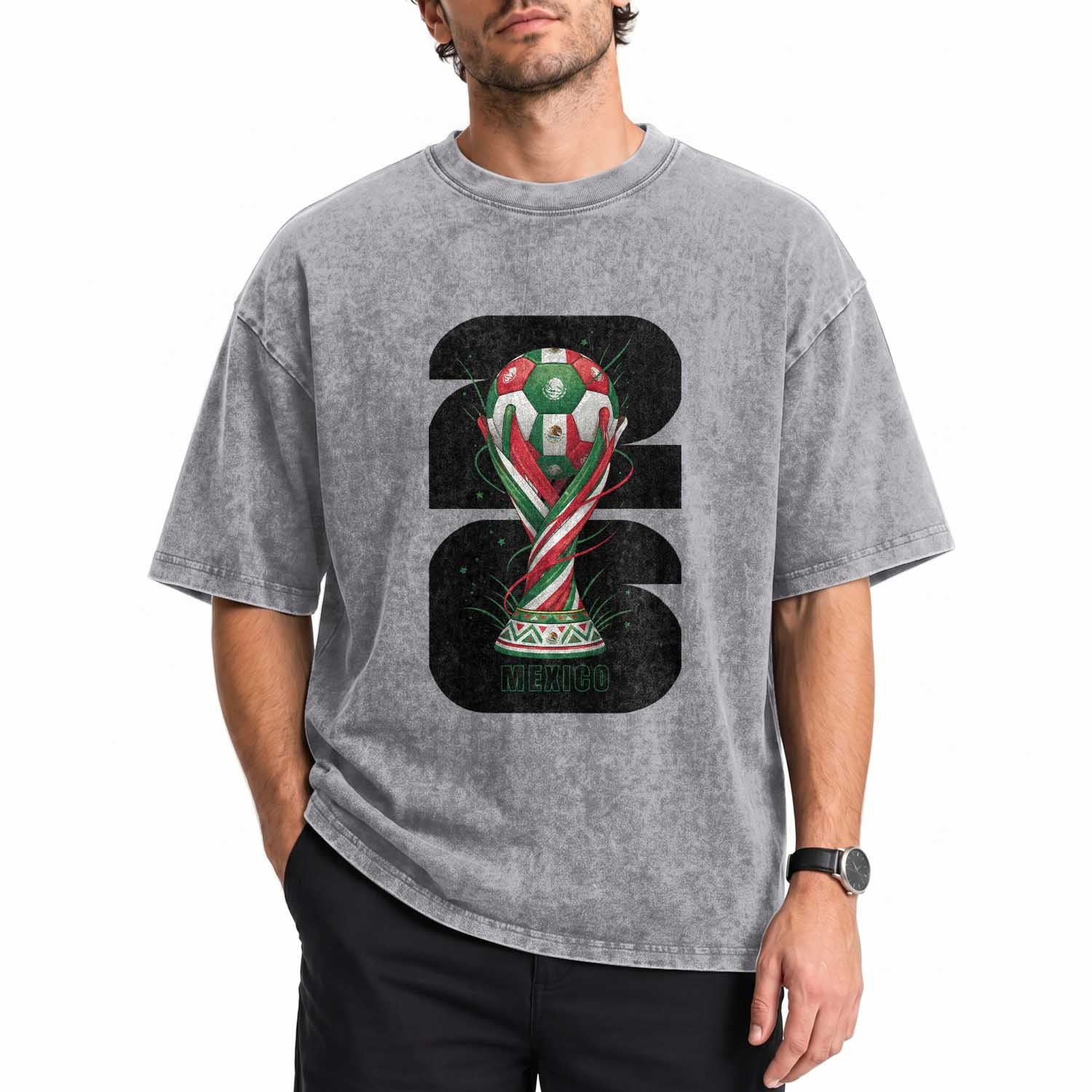 Proud Mexico National Soccer Lover Fan Gift Washed Cotton T-Shirt