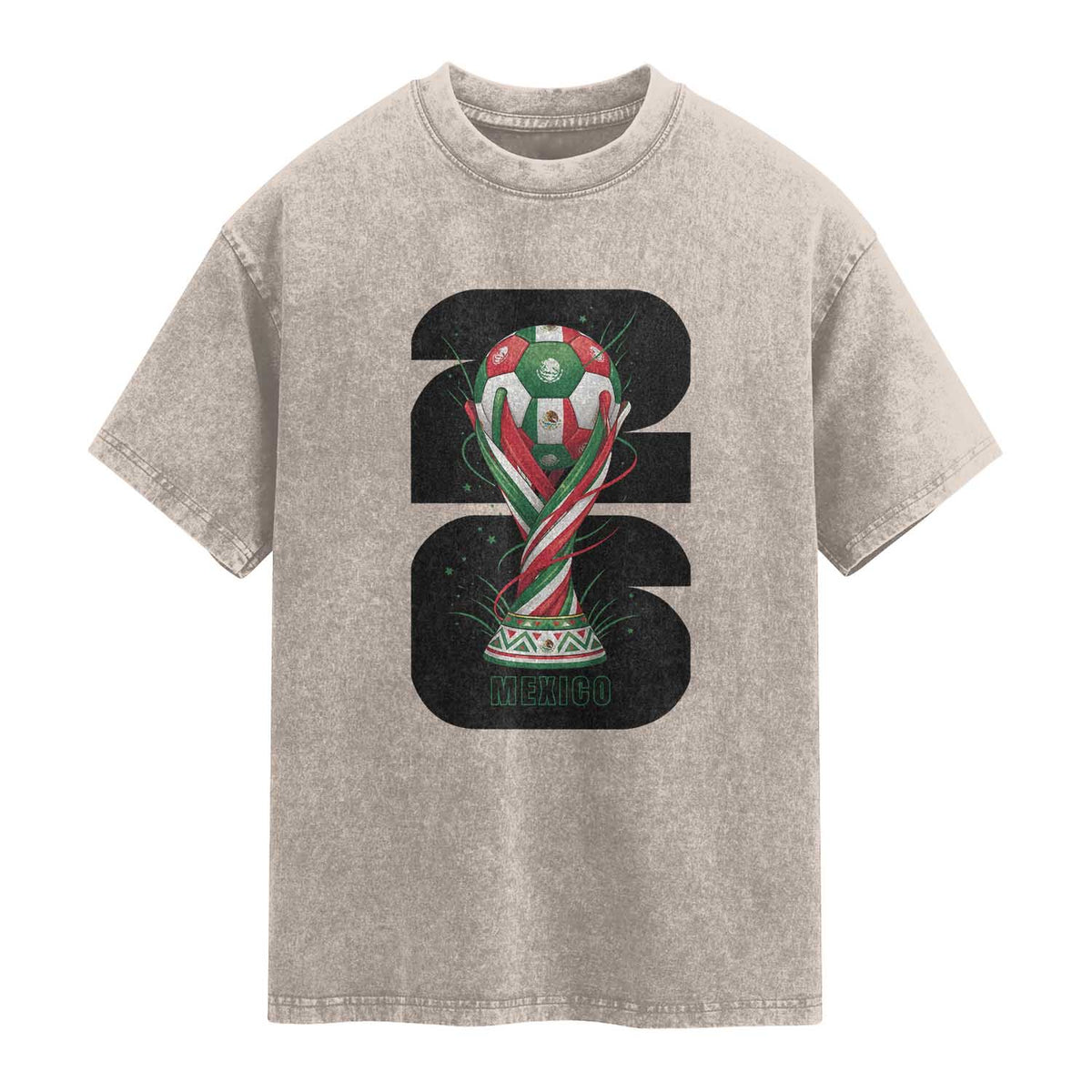Proud Mexico National Soccer Lover Fan Gift Washed Cotton T-Shirt