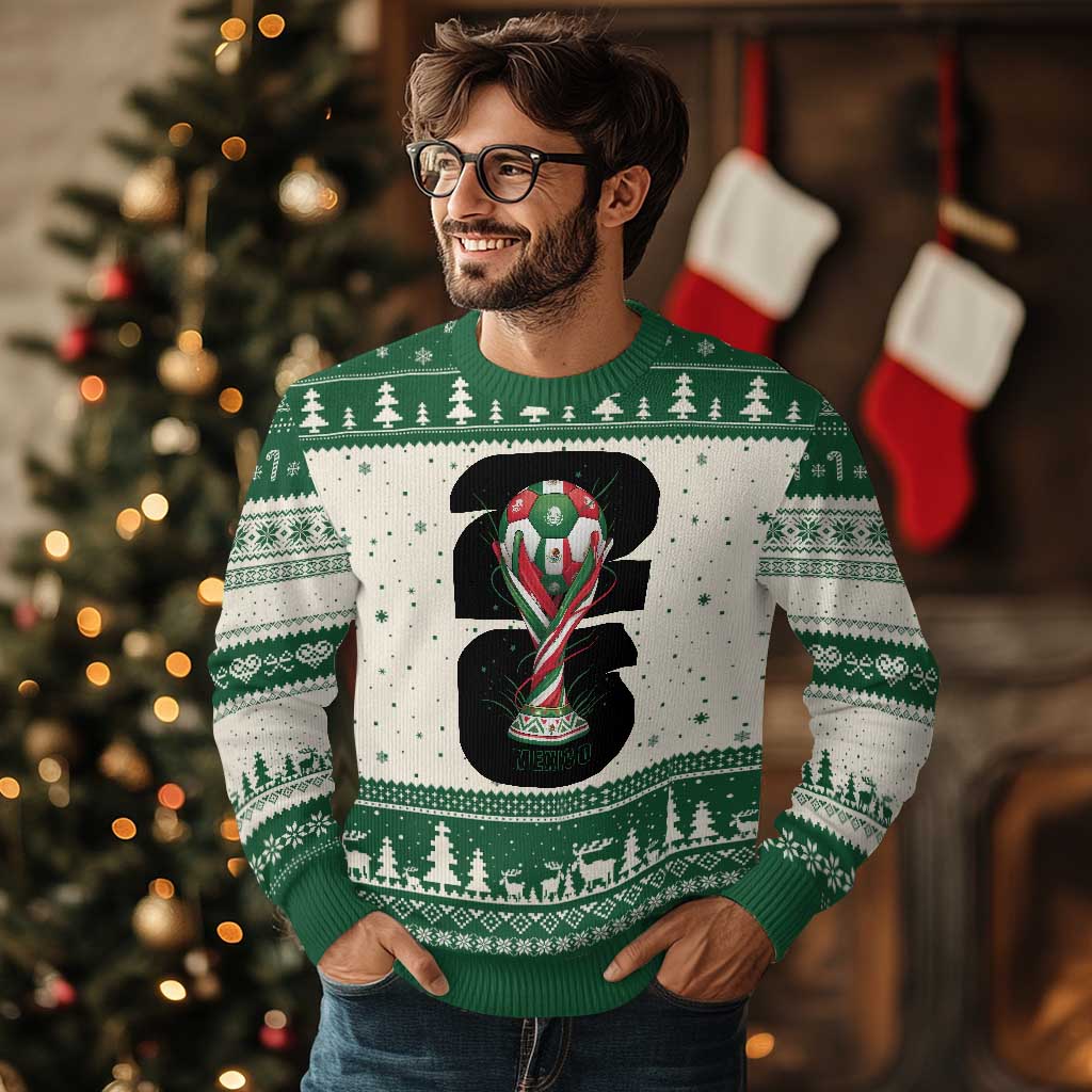 Proud Mexico National Soccer Lover Fan Gift Ugly Christmas Sweater TS12 Beige Green Print Your Wear