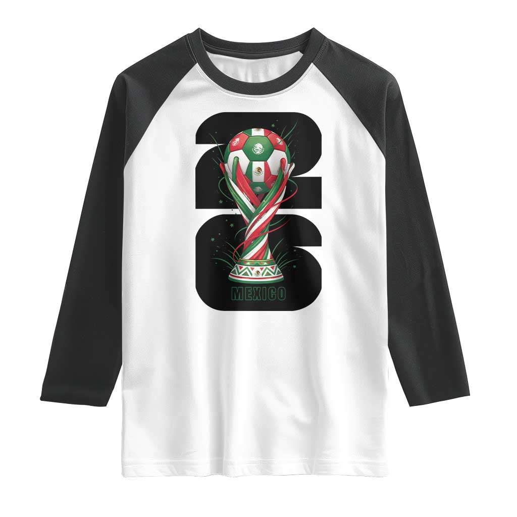Proud Mexico National Soccer Lover Fan Gift Raglan Shirt TS12 White Black Print Your Wear