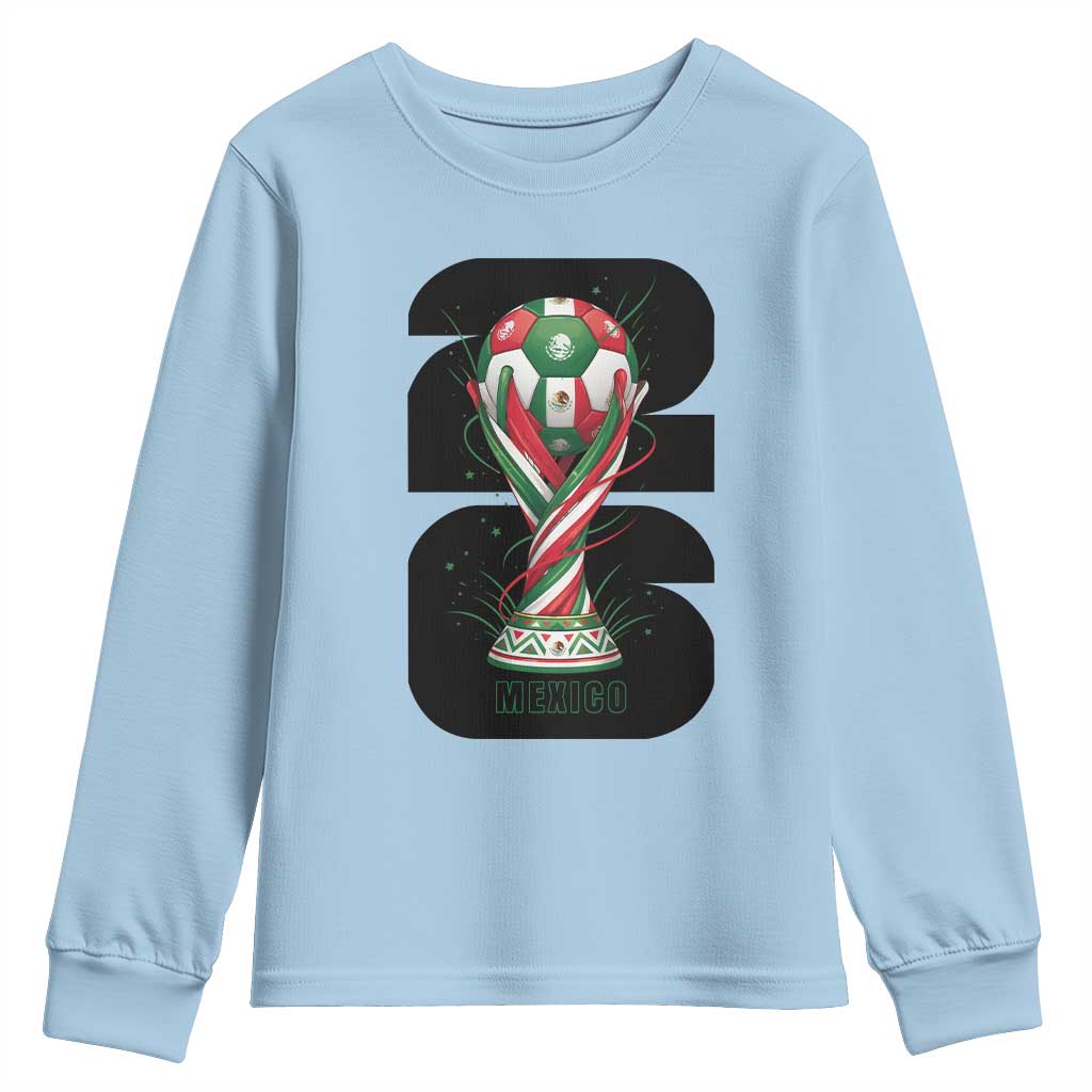 Proud Mexico National Soccer Lover Fan Gift Youth Sweatshirt TS12 Light Blue Print Your Wear