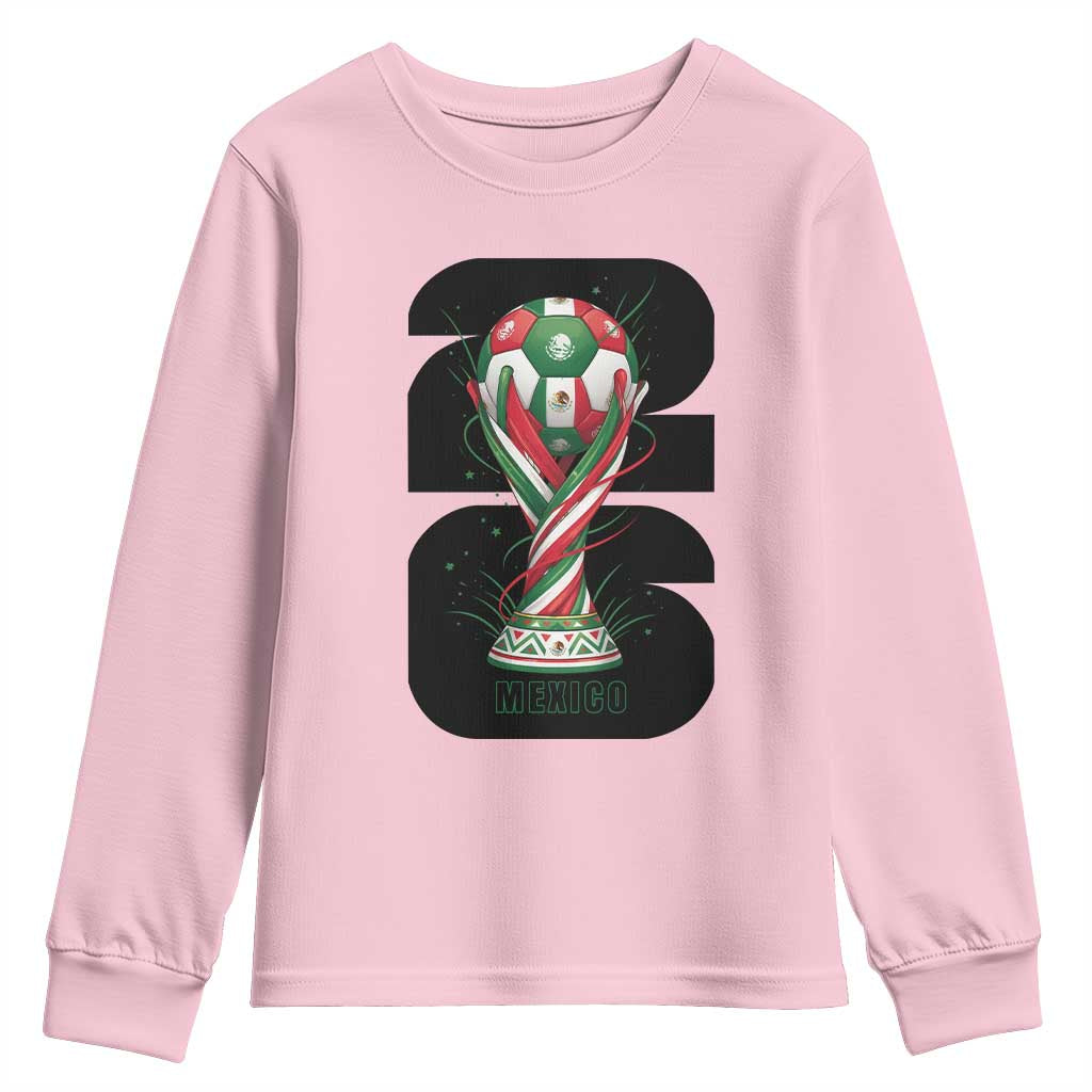 Proud Mexico National Soccer Lover Fan Gift Youth Sweatshirt TS12 Light Pink Print Your Wear