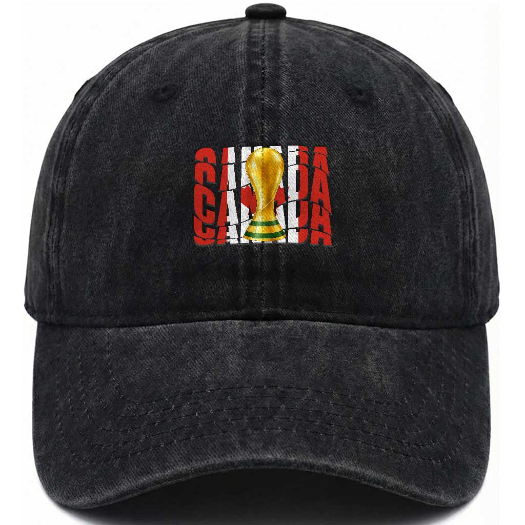 Proud Canada National Soccer Lover Fan Gift Washed Cotton Baseball Cap TS12 Print Your Wear