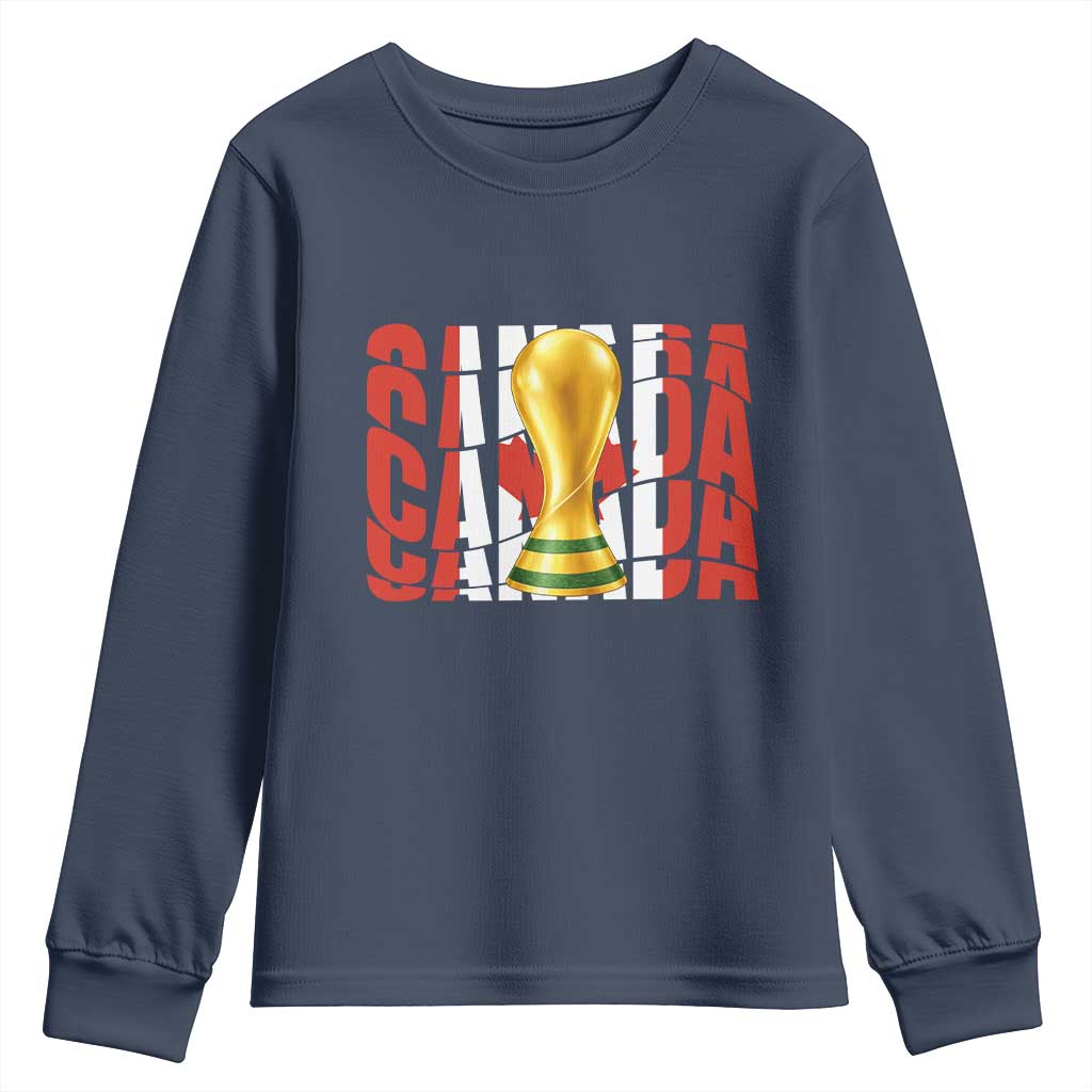 Proud Canada National Soccer Lover Fan Gift Youth Sweatshirt TS12 Navy Print Your Wear