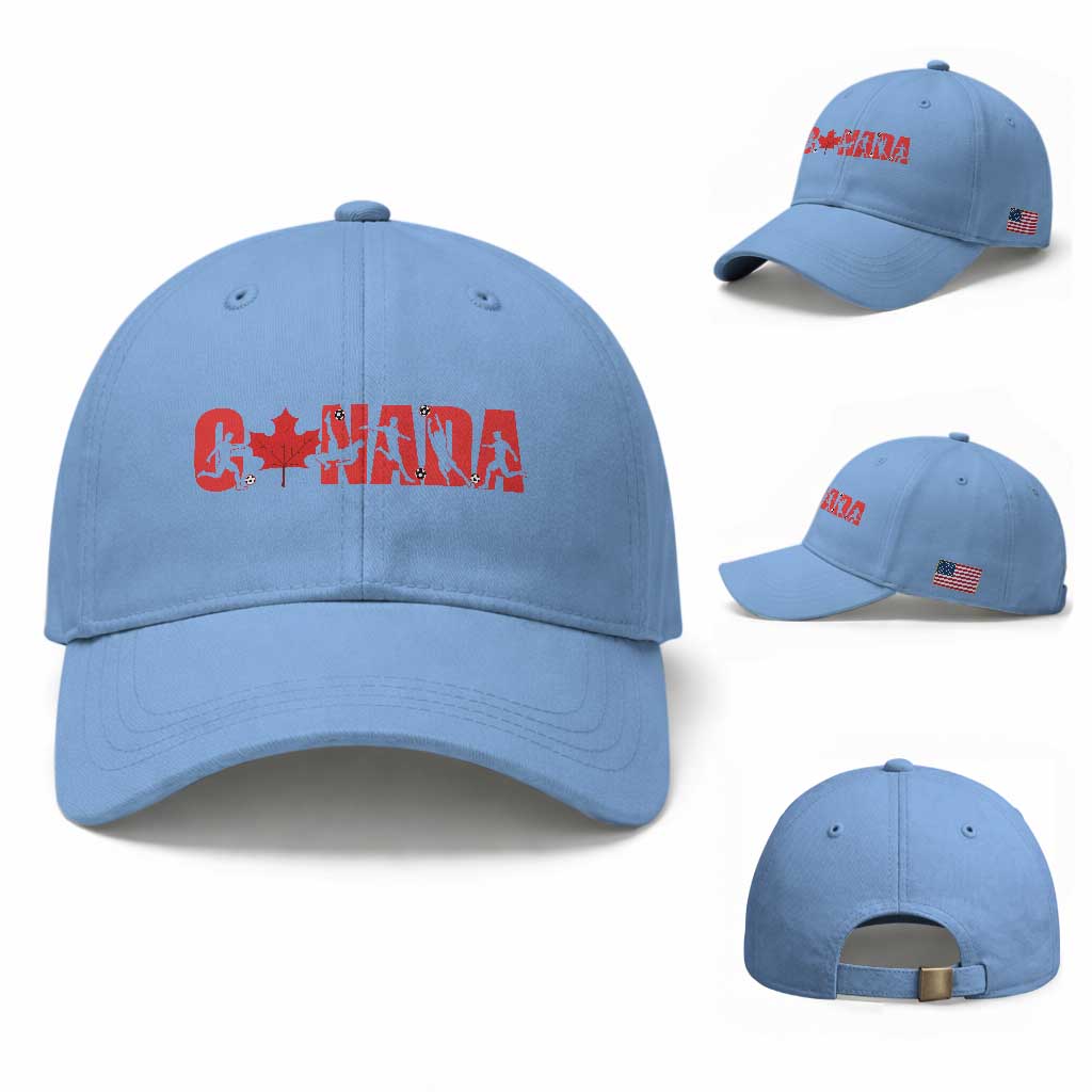 Canada National Soccer Lover Baseball Cap Proud Canadian Fan Gift TS12 Baseball Cap Universal Fit Light Blue Print Your Wear