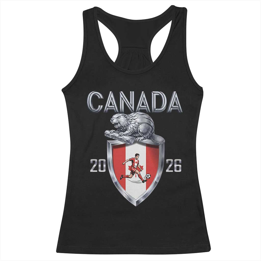 Canada National Soccer Fan Racerback Tank Top Proud Canadian Gift TS12 Black Print Your Wear