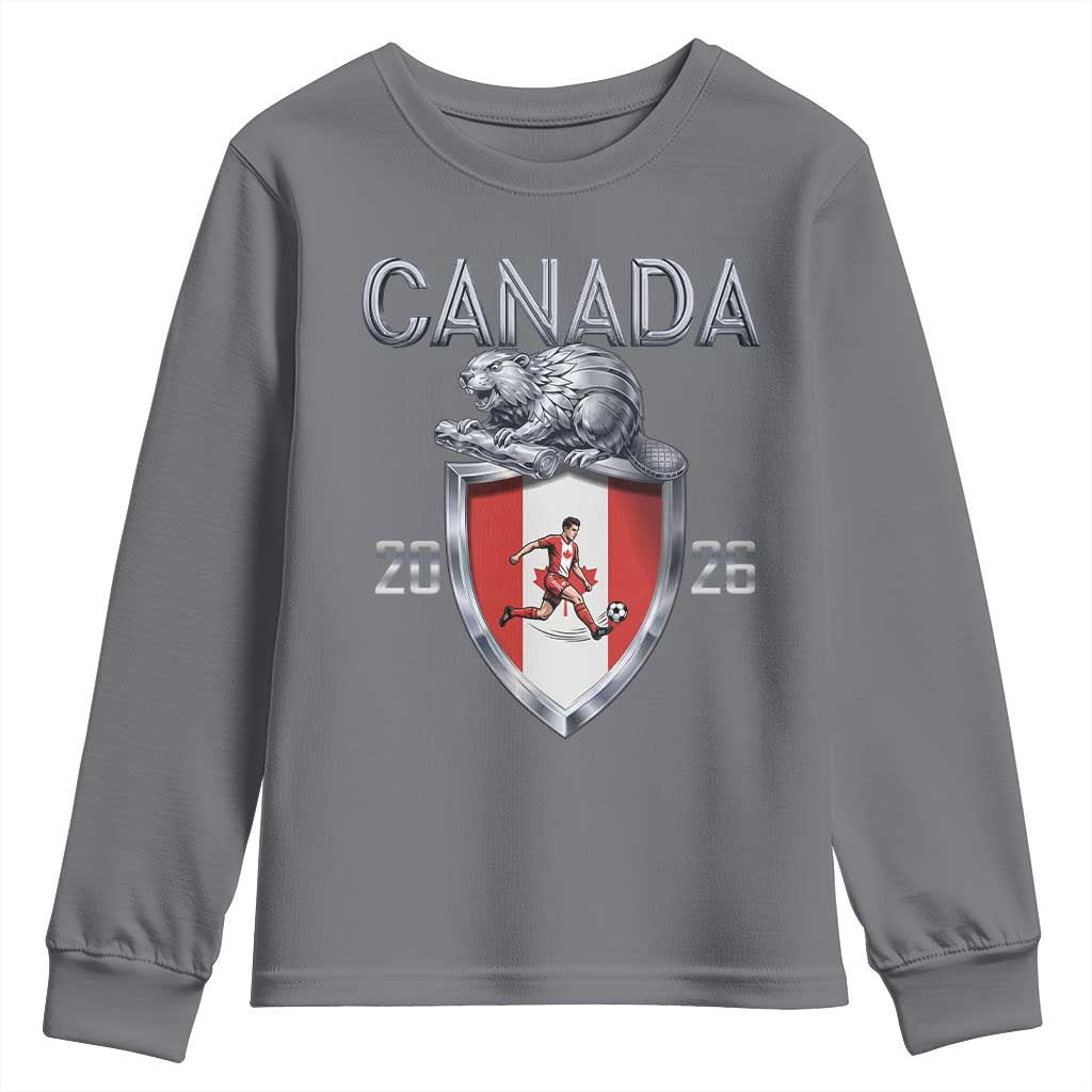 Canada National Soccer Fan Youth Sweatshirt Proud Canadian Gift TS12 Charcoal Print Your Wear