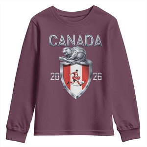 Canada National Soccer Fan Youth Sweatshirt Proud Canadian Gift TS12 Maroon Print Your Wear