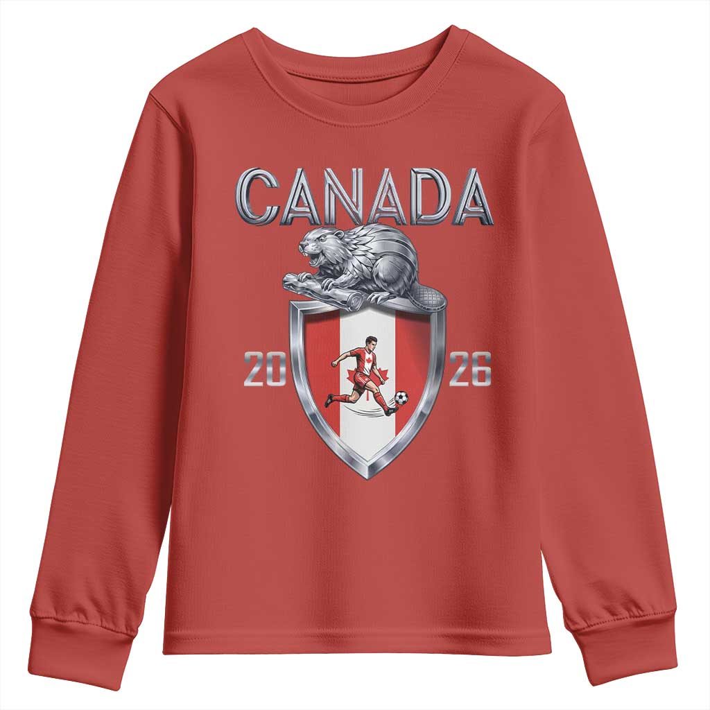 Canada National Soccer Fan Youth Sweatshirt Proud Canadian Gift TS12 Red Print Your Wear