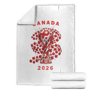 Proud Canada National Soccer Fan 2026 Patriotic Gift Throw Blanket TS12 White Print Your Wear