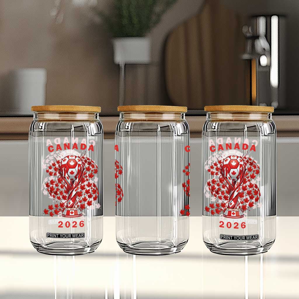 Proud Canada National Soccer Fan 2026 Patriotic Gift Glass Can TS12 Print Your Wear