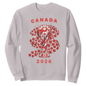 Proud Canada National Soccer Fan 2026 Patriotic Gift Sweatshirt TS12 Ice Gray Print Your Wear