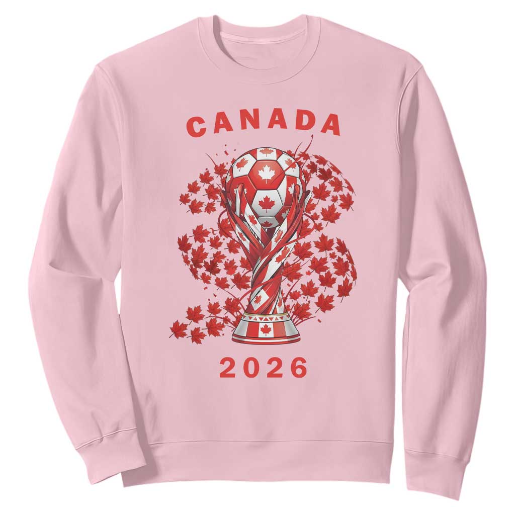 Proud Canada National Soccer Fan 2026 Patriotic Gift Sweatshirt TS12 Light Pink Print Your Wear