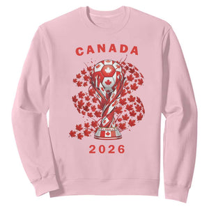 Proud Canada National Soccer Fan 2026 Patriotic Gift Sweatshirt TS12 Light Pink Print Your Wear