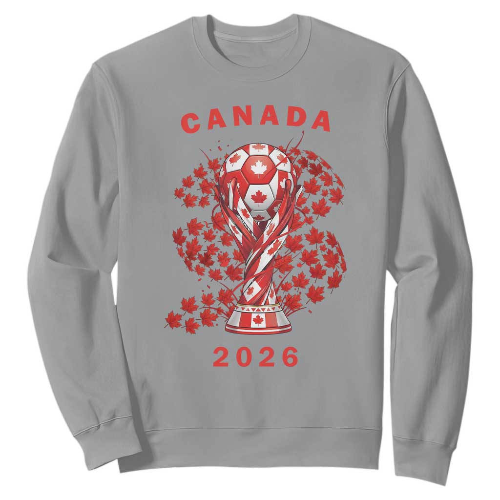 Proud Canada National Soccer Fan 2026 Patriotic Gift Sweatshirt TS12 Sport Gray Print Your Wear
