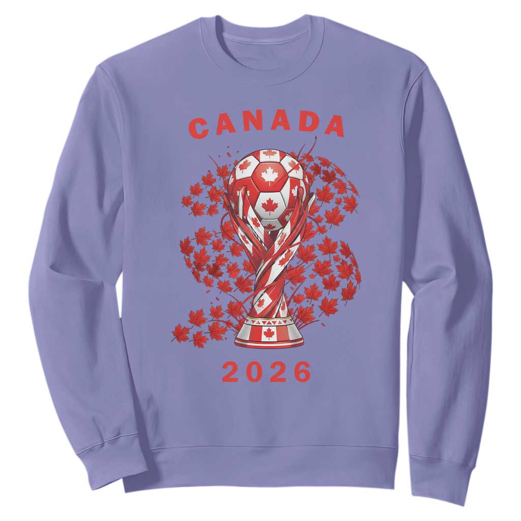 Proud Canada National Soccer Fan 2026 Patriotic Gift Sweatshirt TS12 Violet Print Your Wear