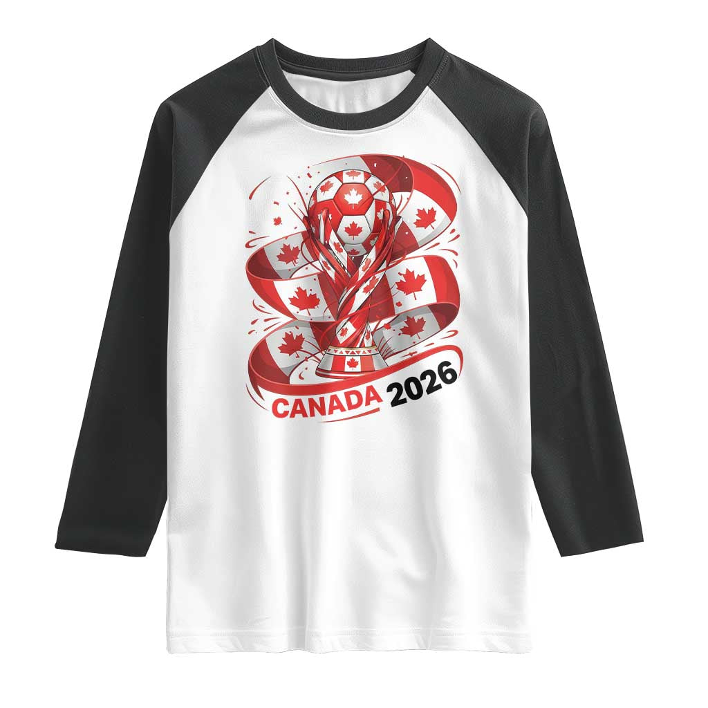 Canada Soccer Fan Raglan Shirt International Football Lover Gift TS12 White Black Print Your Wear