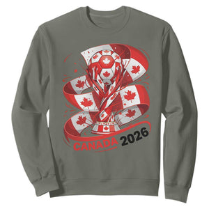 Canada Soccer Fan Sweatshirt International Football Lover Gift TS12 Military Green Print Your Wear