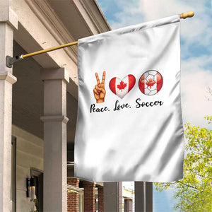 Peace Love Soccer Garden Flag Proud Canadian Fan Gift TS12 Print Your Wear