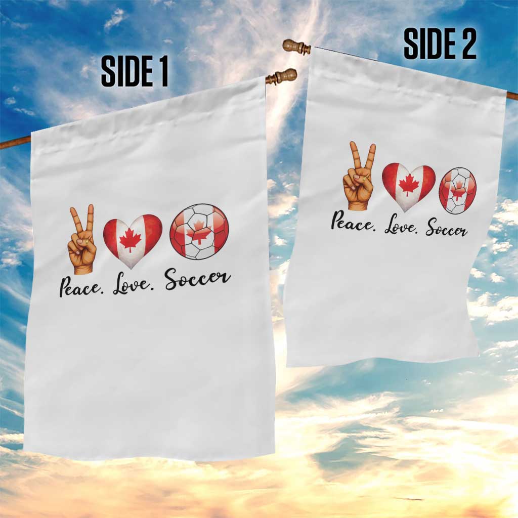 Peace Love Soccer Garden Flag Proud Canadian Fan Gift TS12 Print Your Wear