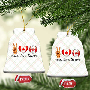 Peace Love Soccer Ceramic Ornament Proud Canadian Fan Gift TS12 Print Your Wear