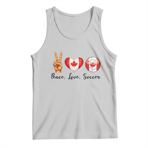 Peace Love Soccer Tank Top Proud Canadian Fan Gift TS12 Ash Print Your Wear