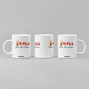 Peace Love Soccer Coffee Mug Proud Canadian Fan Gift TS12 Print Your Wear